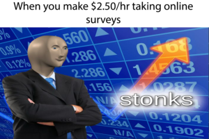 Online Survey Stonks Website Icon Meme