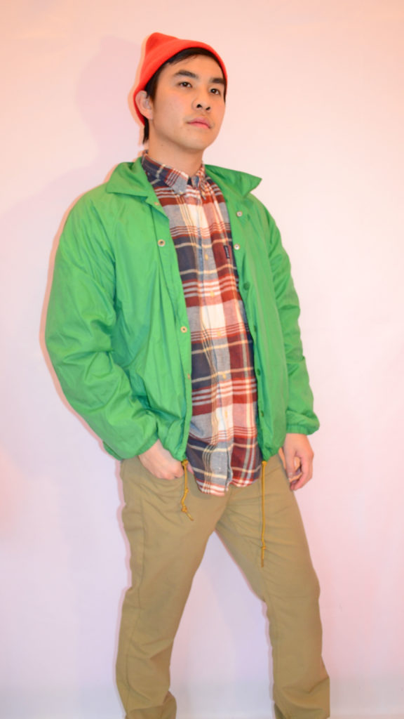 flannel, green jacket, khakis (3)