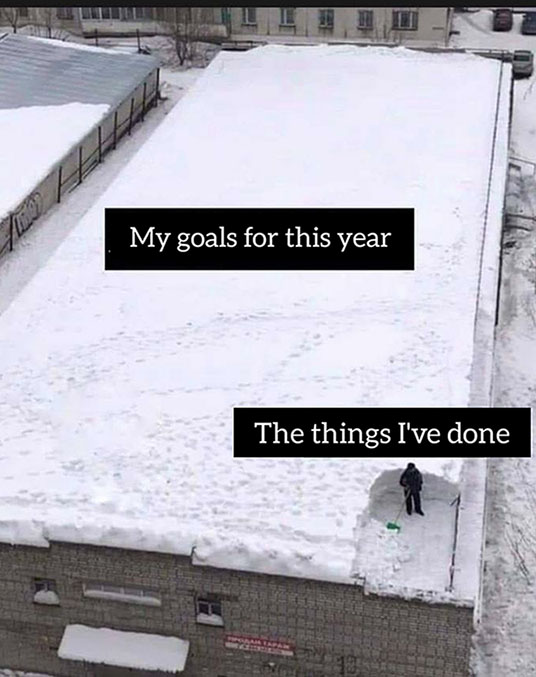 goal for this year, things i've done, rooftop, snow meme