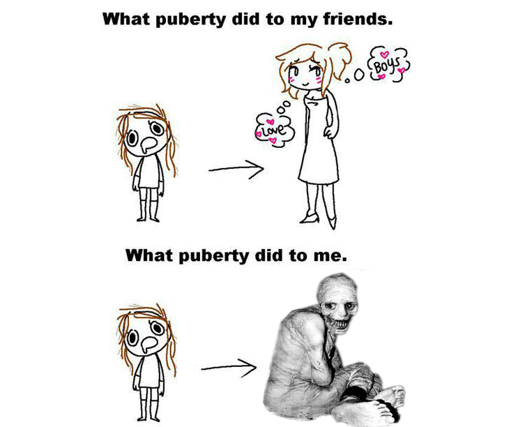 puberty did to me, puberty did to my friends meme