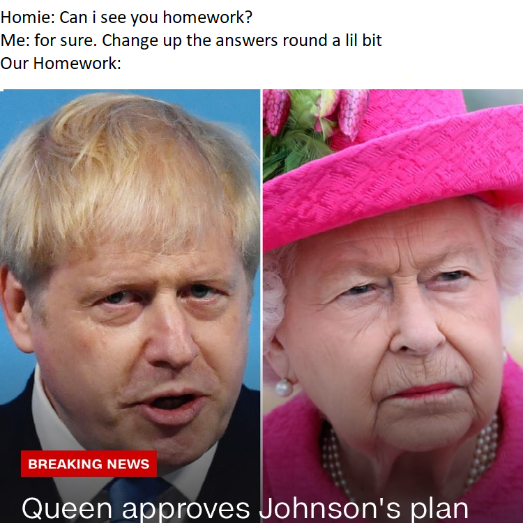 Borris Johnson, Queen Elizabeth, Meme