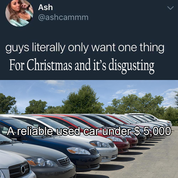 Used car, one thing, christmas meme