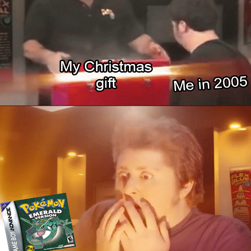 christmas gift 2005 meme, pokemon emerald 