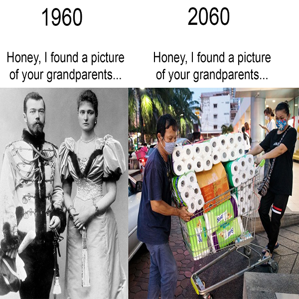 Picture of grandparents, 2020, pandemic, corona , covid-19 meme