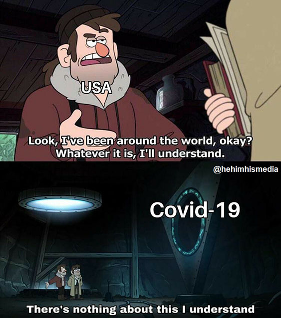 usa, covid-19, world understand meme 