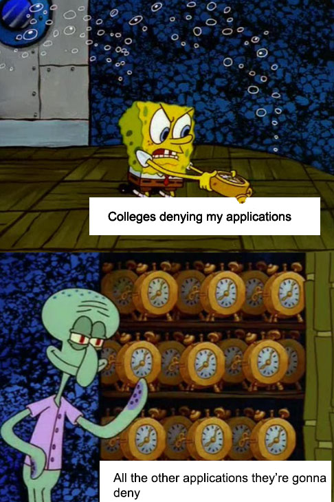 spongebob alarm clock college denying applications 