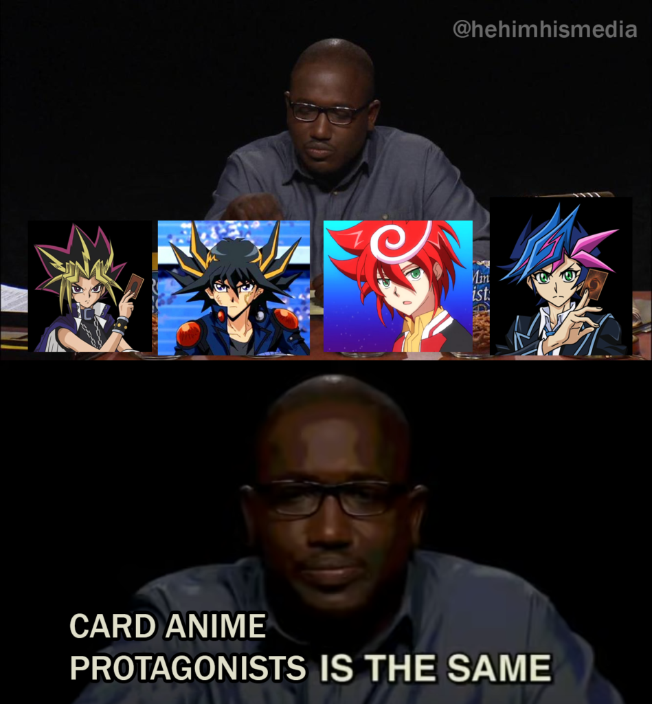 Pretzels is the same meme with Anime card protagonists 