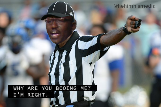 why are you booing me, referee meme 