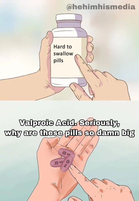 hard to swallow pills for real valporic acid meme